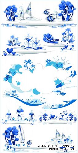 Blue waves vector