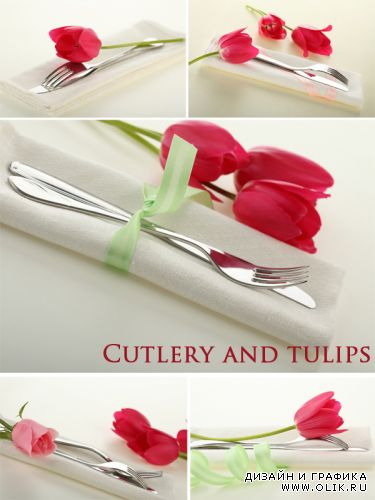 Cutlery and tulips