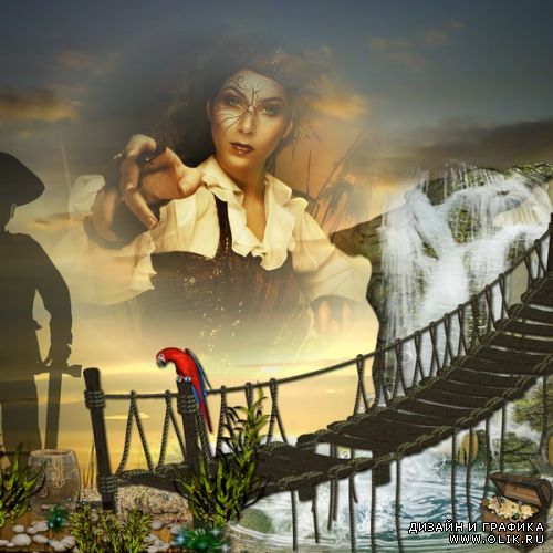 Scrap kit  The pirate and the mystery of the fountain