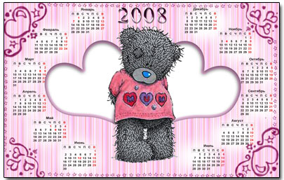 2 Календаря на 2008 год с Мишками Teddy