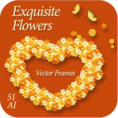 Exquisite Flowers Vector frames - Рамки и Уголки