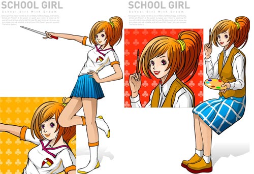 Векторный клипарт VitaminD - School Girl