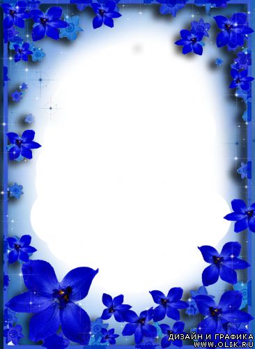 Рамка с синими цветами
