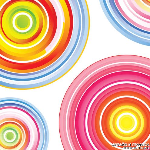 Colorful Concentric Circles Art Vector