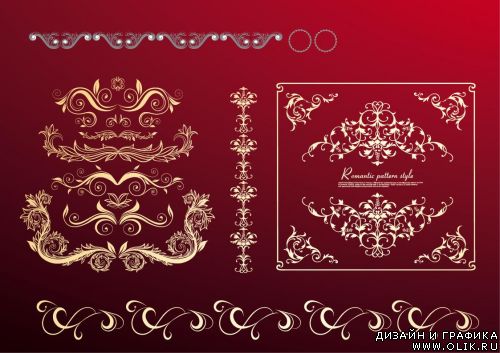 Romantic pattern style - Ornaments vector