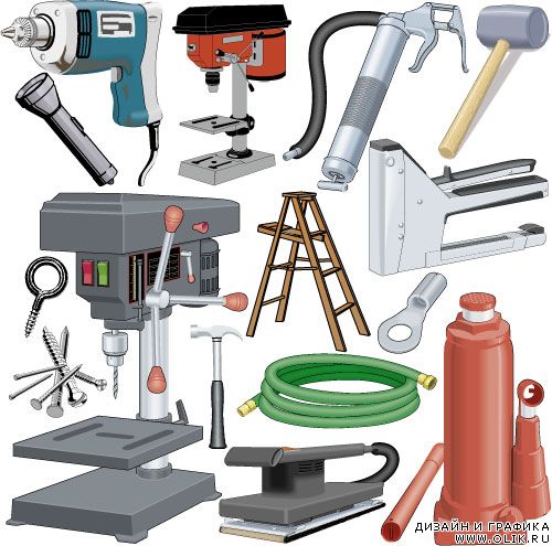 Инструменты в векторе. Mega-pack.