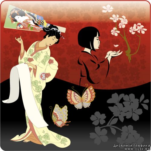 Векторный клипарт на тему «Япония»