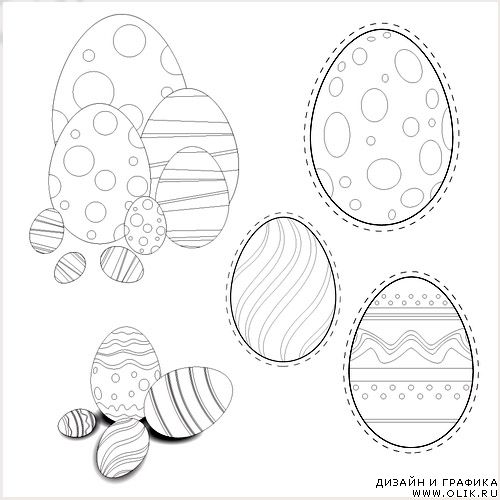 Easter Eggs Color-it Vector