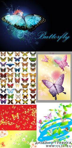 Векторные бабочки и фоны с бабочками
