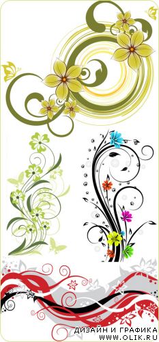 Векторный клипарт - Floral Elements