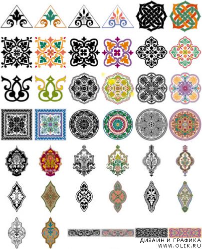 Графические орнаменты в векторе 260 Graphic ornaments in vector 260