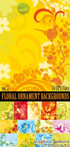 Векторный клипарт - Floral Ornament Backgrounds #2