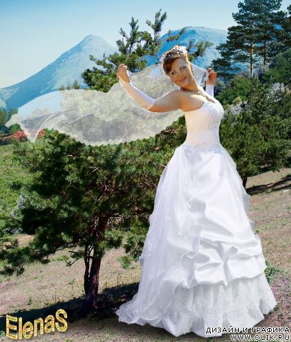 Шаблон  для  Фотошопа  «Невеста»