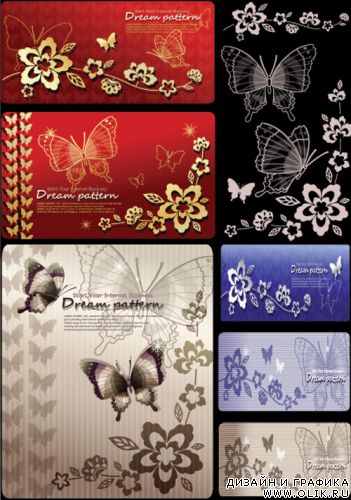 Dream Pattern Flowers and Butterflies