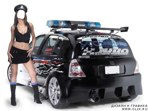 Шаблон для фотошоп: Police sport и его водитель