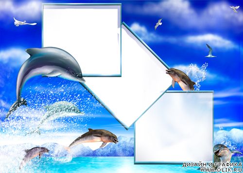 Рамка для фото-Дельфины