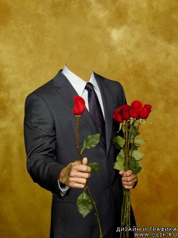 Шаблон для PHSP - Мужчина с розами
