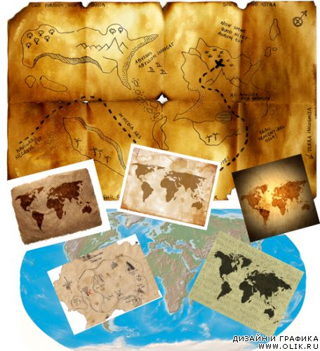  Старые (винтажные) карты мира