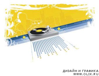 Vector DJ Music Element