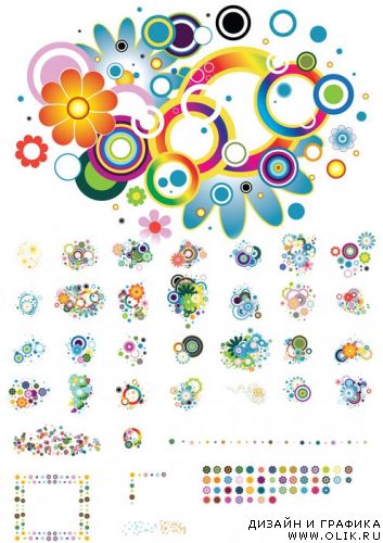 30 Colorful Flower Designs Vector