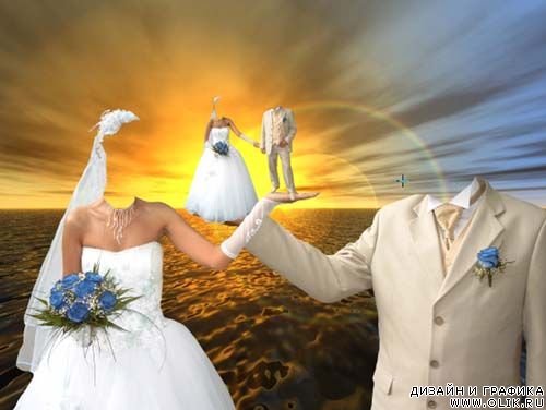 Шаблон для фото - Жених и невеста