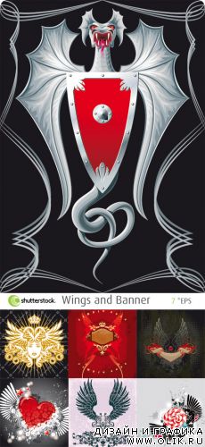 Векторный клипарт - SS Wings and Banner