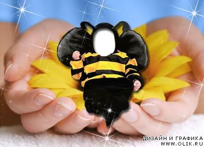 Шаблон для фото - Костюм пчелки.