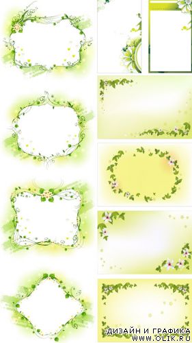 Green floral frames