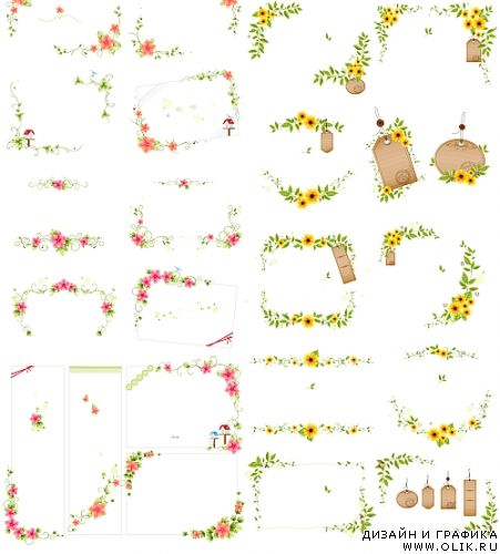 Vector floral frame