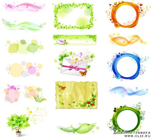Vector clipart - Floral motives