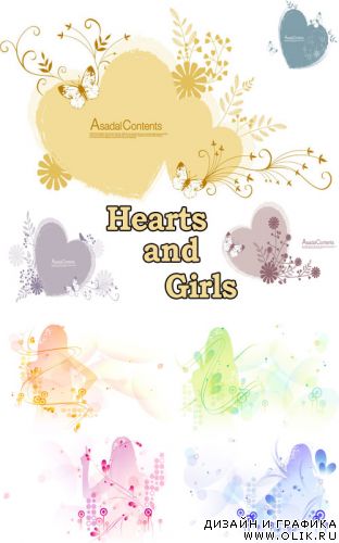 Hearts and Girls vectors