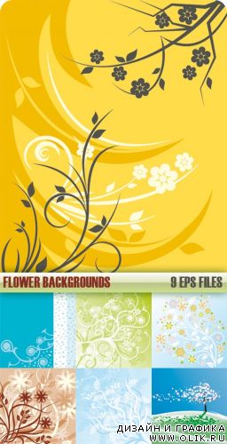 Векторный клипарт - Flower Backgrounds