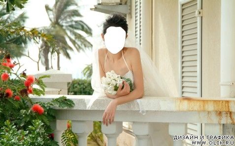  Шаблон для фото-Невеста на балконе