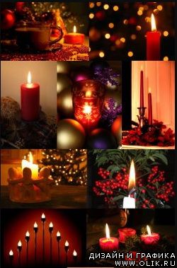 Клипарт - свечи, новогодняя ночь