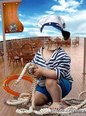 Шаблон детский - морячок 