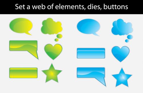 Set a web of elements, dies, buttons
