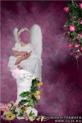 Детский шаблон для фотошоп - Маленький ангел