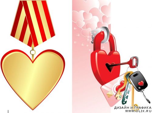 Medal and keys from female heart