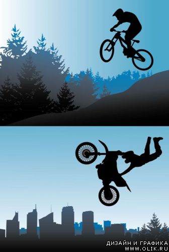 Mountain bike and biker in action