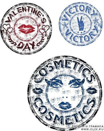 Stamp with Valentine's Day, Cosmetics, Victory