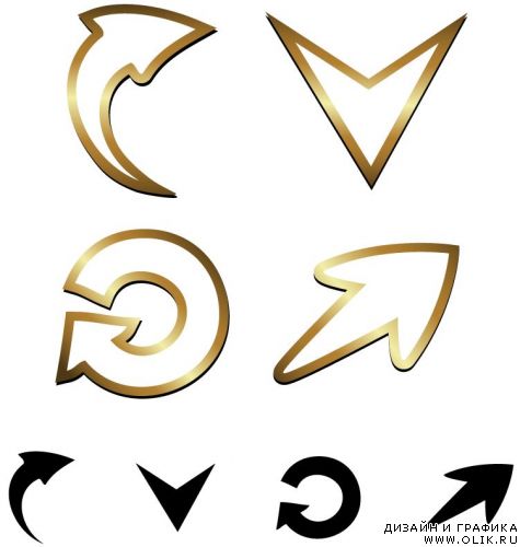 Vector gold arrows