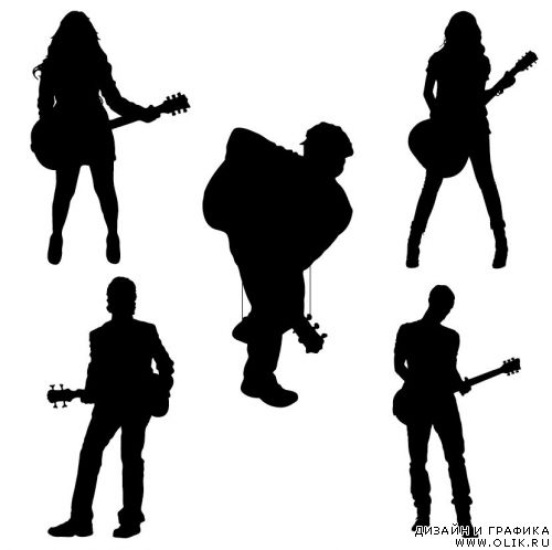 Male and female guitarists
