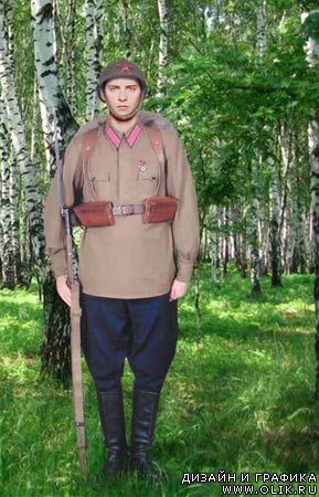 шаблон для фотомонтажа - Красноармеец, пехота 1936г.