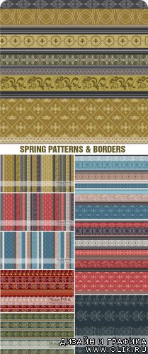 Векторный клипарт - Spring Patterns & Borders