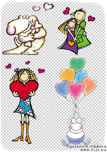 4 png Valentine Personages