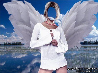 Женский шаблон для фотошоп - Просто ангел
