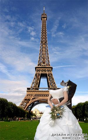 Шаблон для фотошоп – Свадьба в Париже