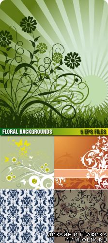 Векторный клипарт - Floral Backgrounds