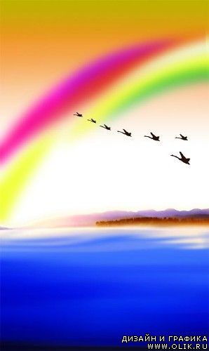 A flock of birds  (psd)