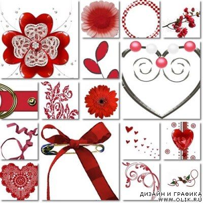 Скрап-набор Red elements